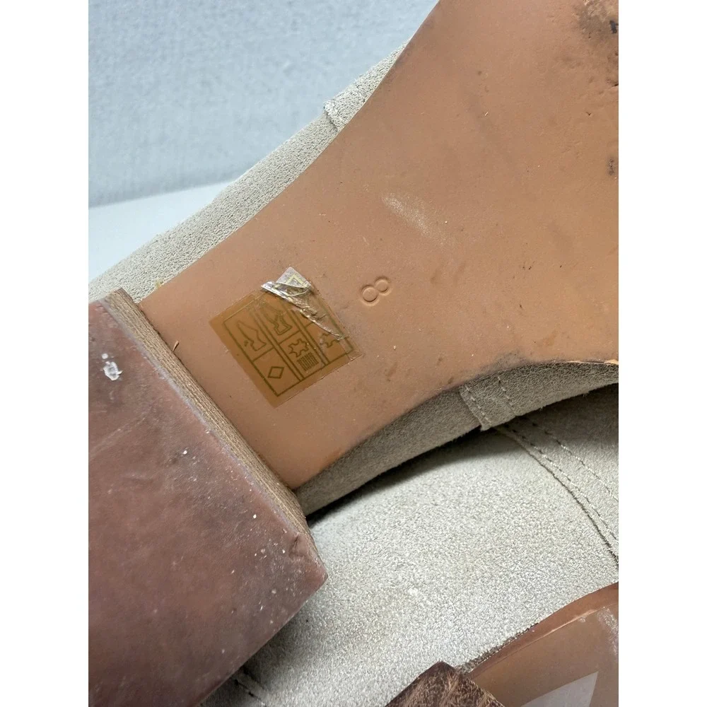 Madewell Tan Genuine Suede Leather Pointed Toe Chelsea Western Ankle Boots 8